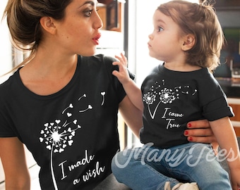 Mothers day shirt,mothers day gift,mothers day shirt 2026,i made a wish i came true shirt,mommy and me outfits,mommy and baby shirts,mothers