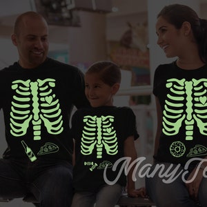 Glow in the dark halloween shirt halloween shirt halloween family shirts halloween family costume skeleton shirt funny halloween shirts