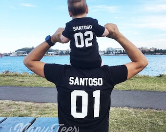 Personalized dad shirt personalized baby shirt baby onesie fathers day gift fathers day shirt dad and son shirts personalized shirts surname