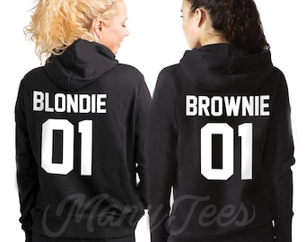 Schwestern Hoodies Schwestern Sweatshirt Schwester Schwestern Pullover Blondie and Brownie Hoodies beste Freunde Hoodies BFF Hoodies BFF Outfits BFF Geschenke