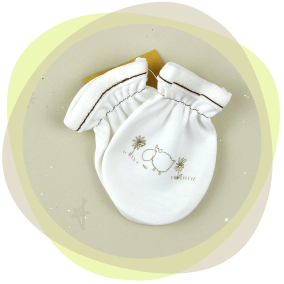 white baby mittens
