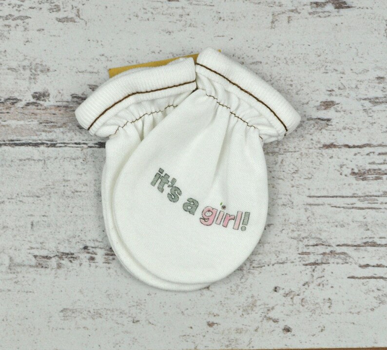 white baby mittens