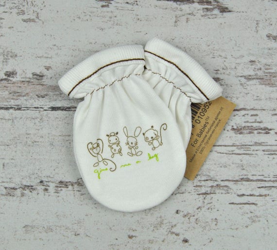 White Baby Mittens Newborn Mittens Baby Shower Gift Baby