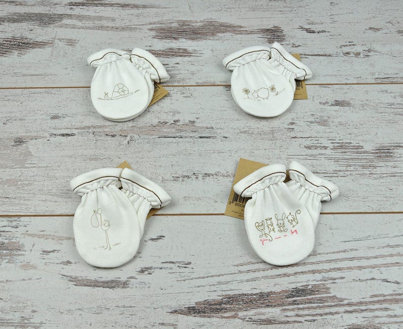 White Baby Mittens Newborn Mittens Baby Shower Gift Baby Etsy