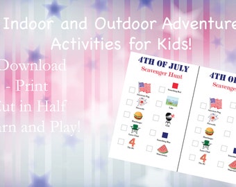 Digital 4th of July Scavenger Hunt Printable for Kids