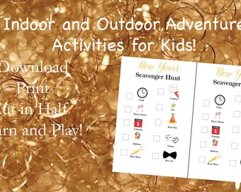 Digital New Years Scavenger Hunt Printable for Kids