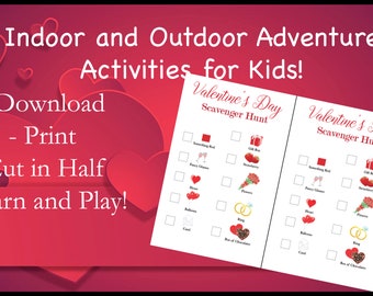 Digital Valentine's Day Scavenger Hunt Printable for Kids