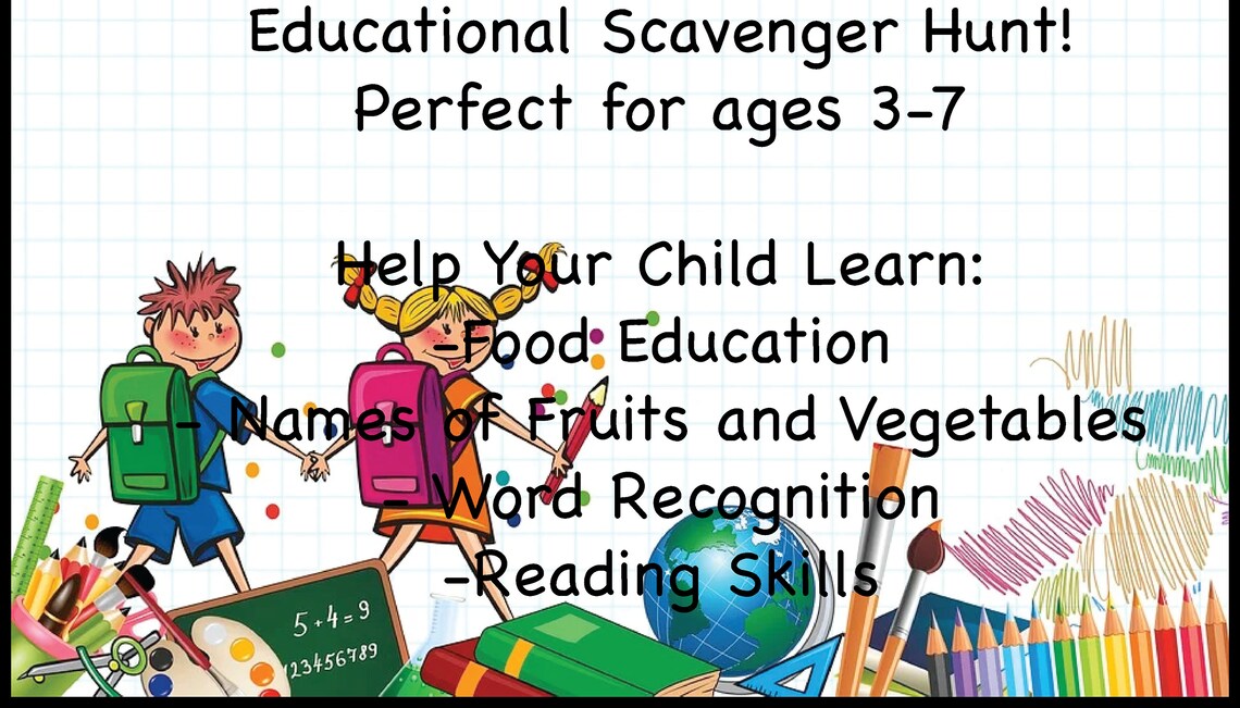 Food Scavenger Hunt Printable Packet for Kids Biology Diagrams