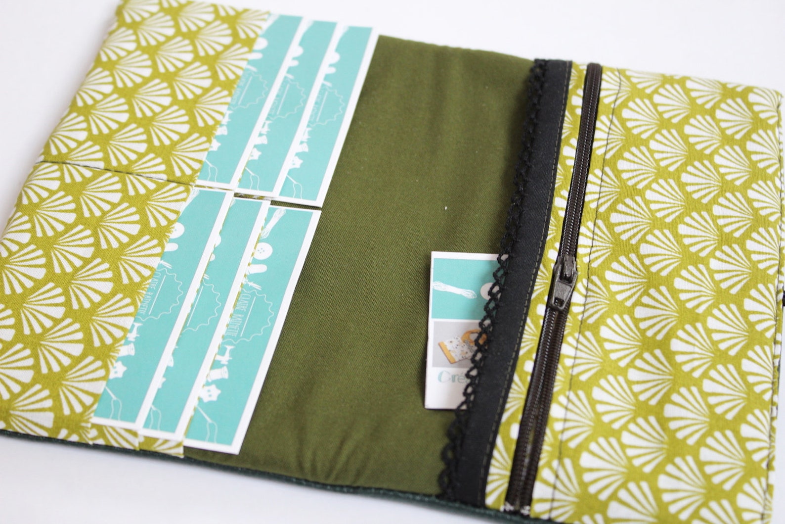 Portefeuille femme simili cuir vert empire tissu imprimé ...