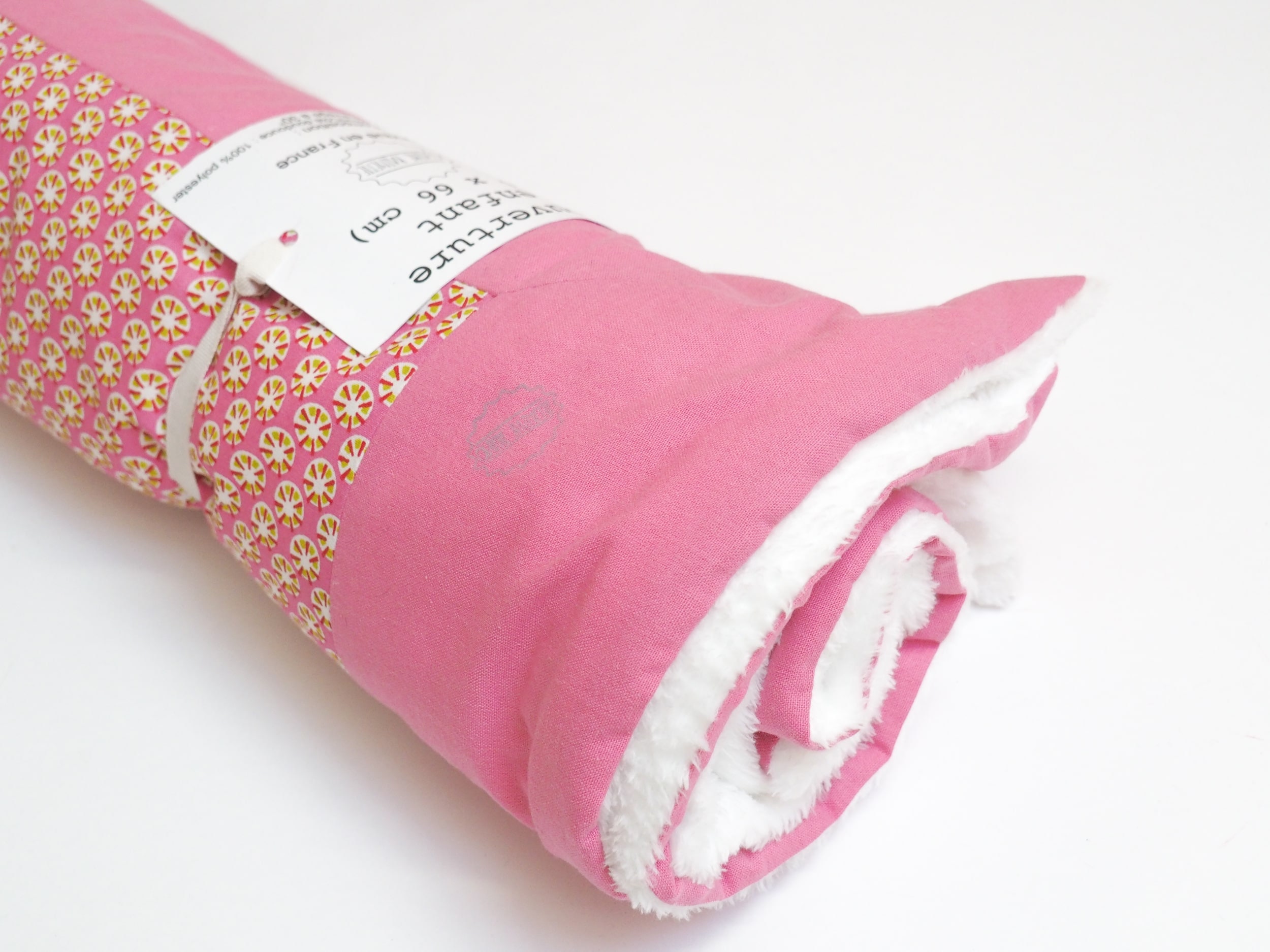 Couverture Bébé Minky et Tissu Imprimé Rose