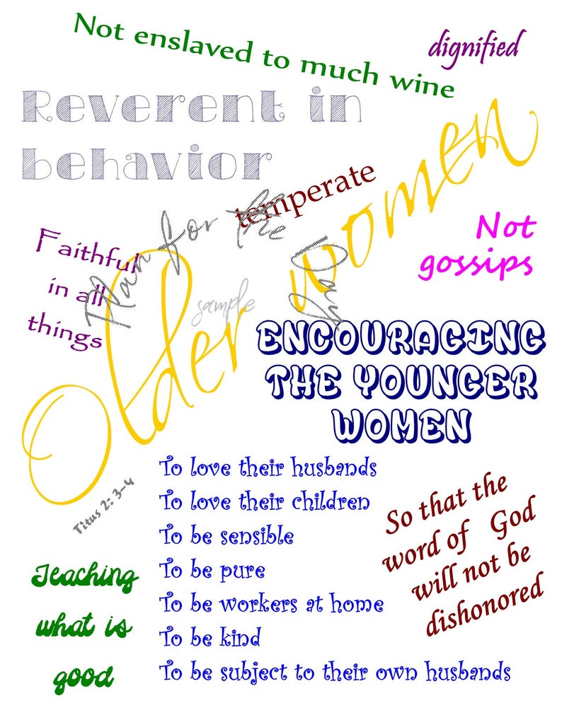 Older Women Titus 2 Scripture Bible Printable Graphic - Etsy UK