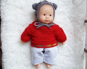 Vêtements de poupon, habits de Corolle, mini câlin, tenue bébé corolle, corolle 20 cm, pull, pantalon, bonnet