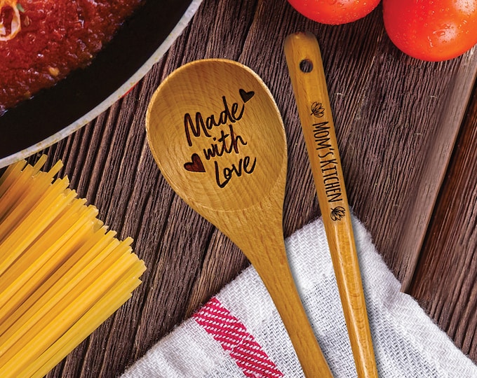 Personalized Wooden Spoon | Custom Wooden Spoon | Laser Engraved Wooden Spoon | Kitchen Utensils | Housewarming Gift | Wedding Gift
