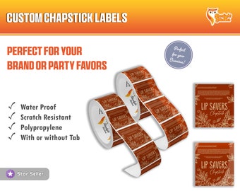 Chapstick Labels, Chapstick Stickers, Any size label,