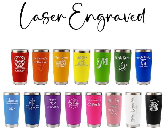 Personalized 20oz Laser Engraved Tumbler: Custom Logo, Corporate Gift