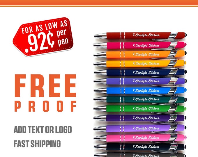 Bulk Custom Pens - Laser Engraved Personalized pen - promotional marketing custom pen with text and your logo