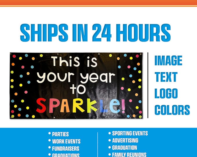 Custom Vinyl Banner - Great for parties, graduations, work events, reunions, advertising and more!