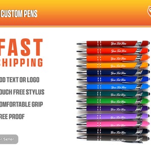 Bulk Custom Pens - Laser Engraved Personalized pen - promotional marketing custom pen with text and your logo