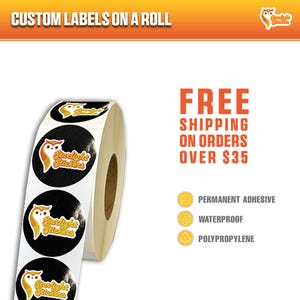 Custom Labels on Roll | Custom Stickers for Small Business Logo | Personalized Stickers for Product Label | Waterproof Stickers | Glossy