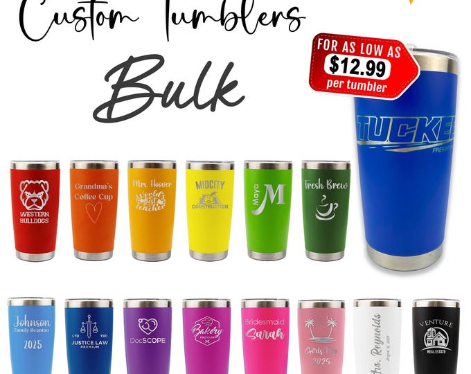 Personalized 20oz Tumbler in BULK