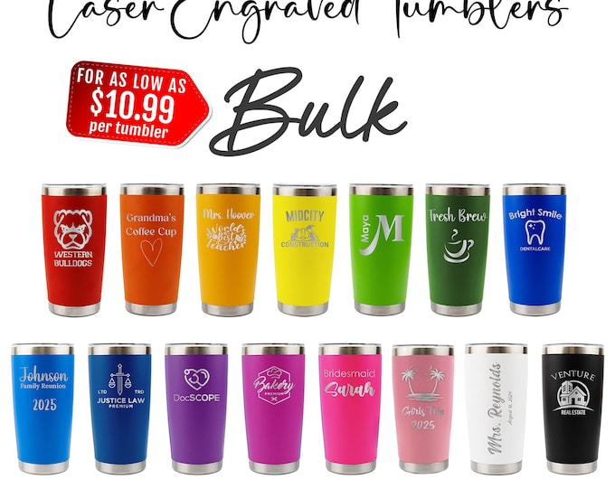 Personalized 20oz Tumbler in BULK