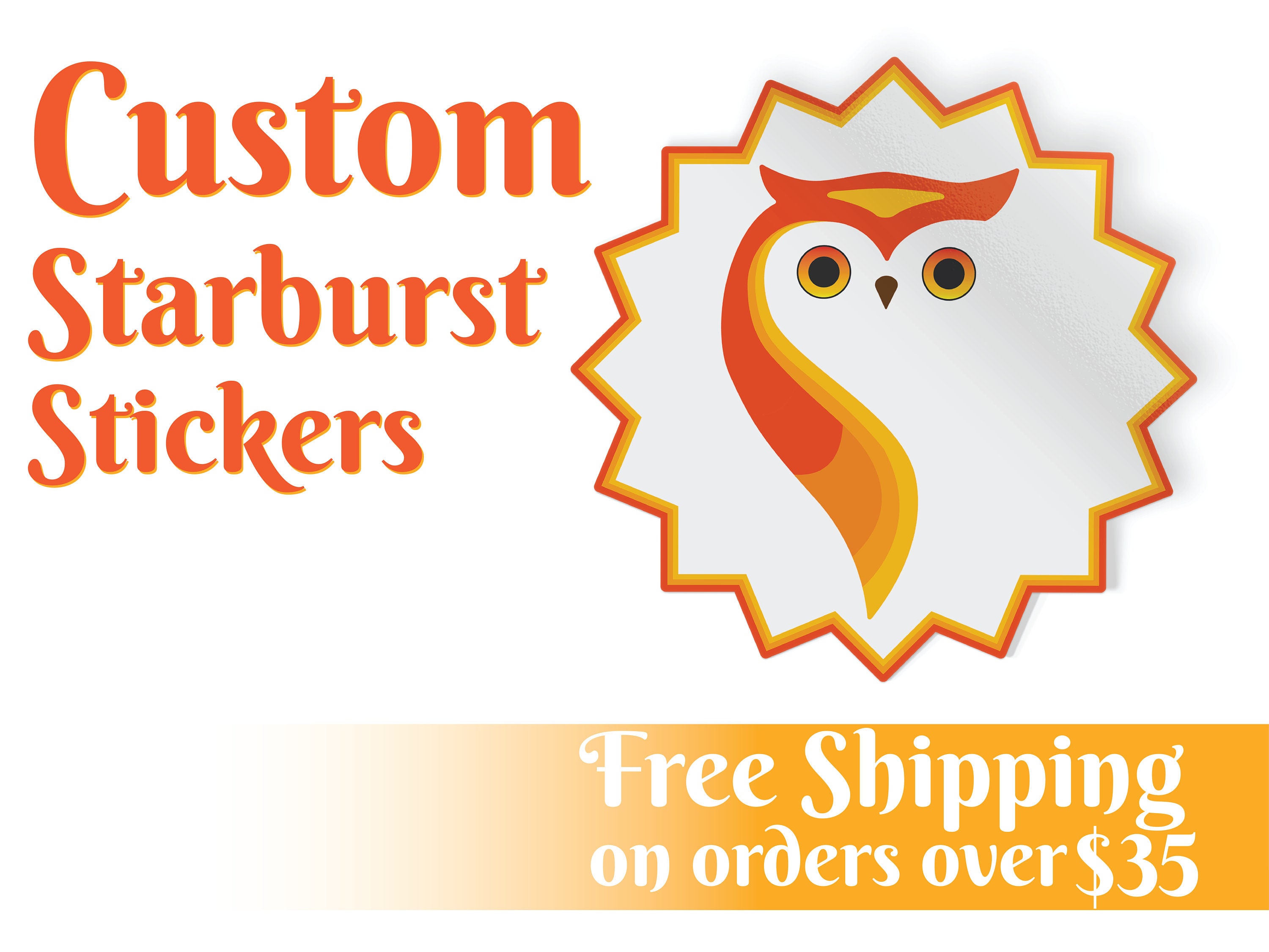 Custom Starburst Stickers Custom Starburst Labels Waterproof | Etsy