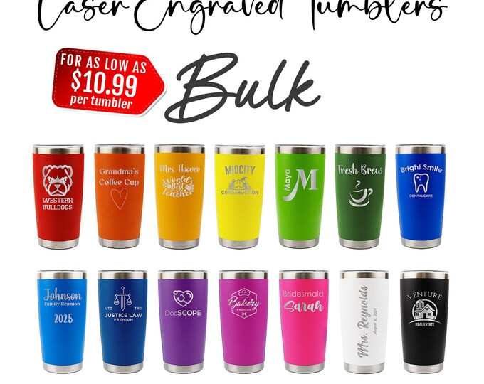 Personalized 20oz Tumbler in BULK