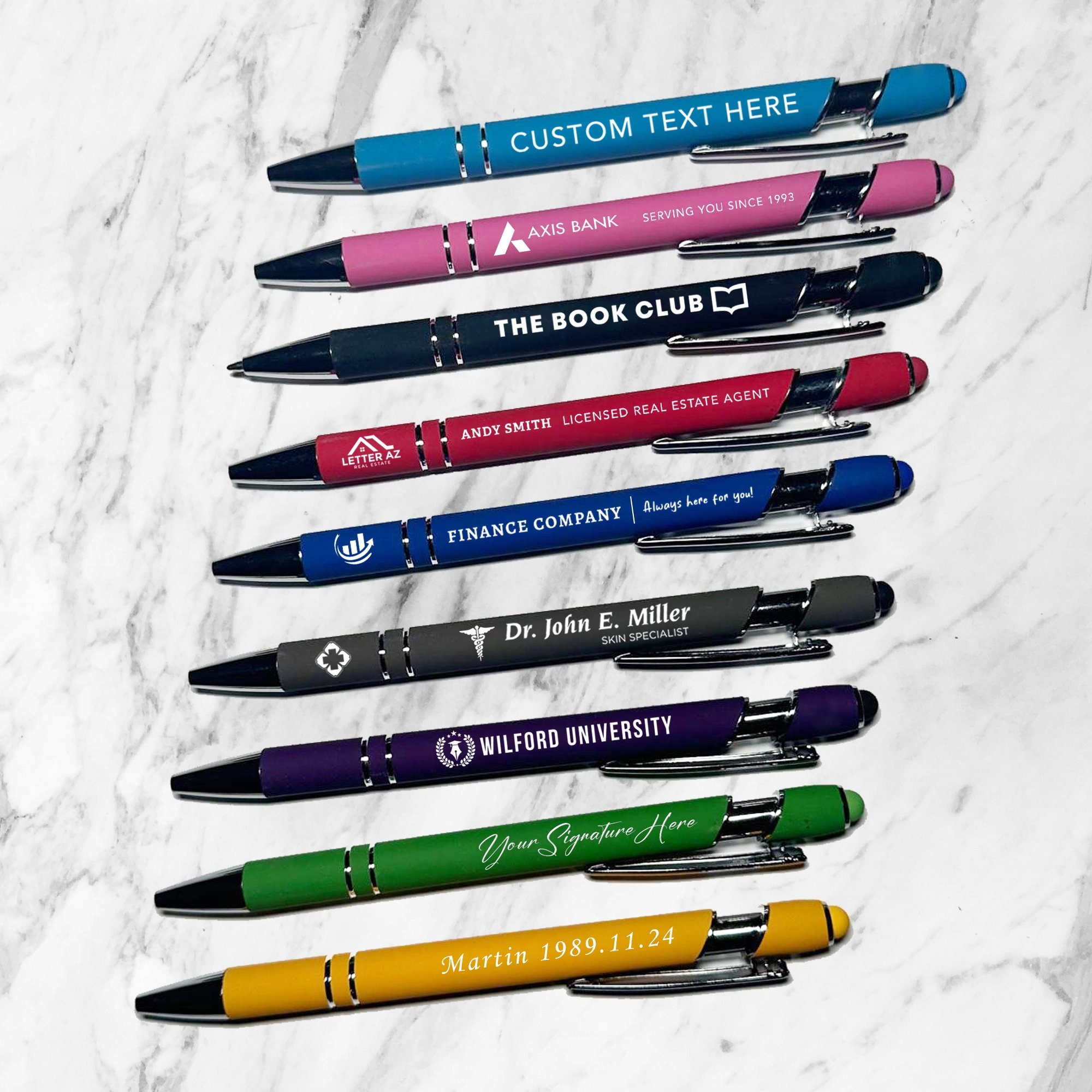 Roseshore Personalized Pens in Bulk Custom Engraved Ballpoint Pens