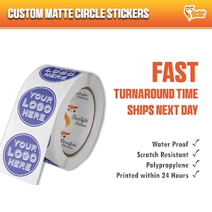 Custom Matte Circle Stickers on a Roll