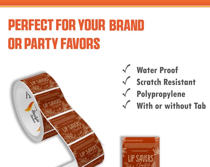 Chapstick Labels, Lip Balm Stickers