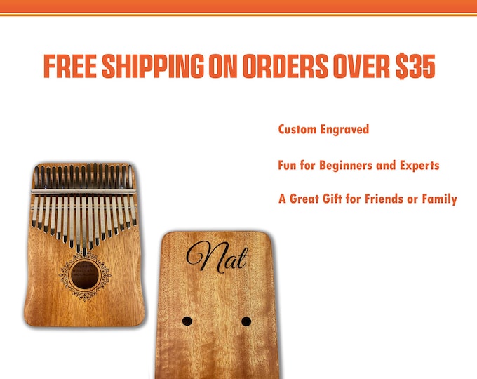 Personalized Engraved 17 Key Kalimba - Custom Music Instrument