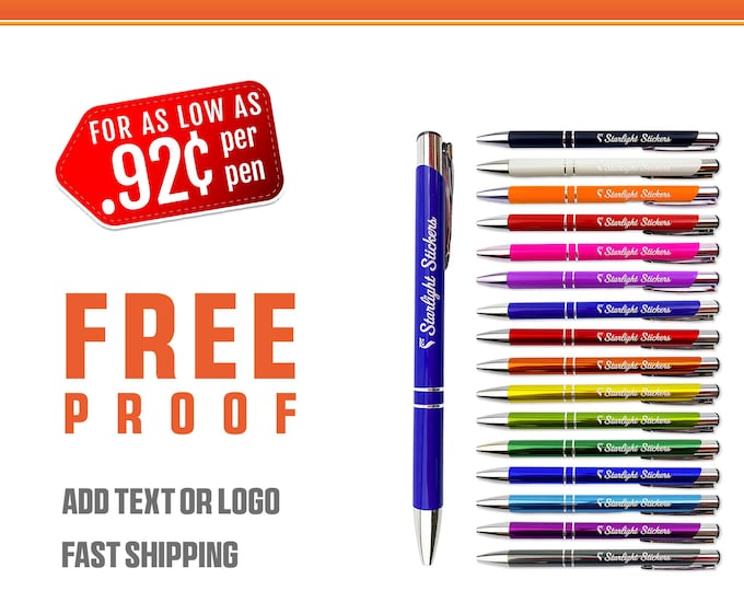Metallic Custom Pens - Laser Engraved