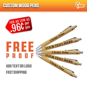 Custom Wooden Pens - Laser Engraved