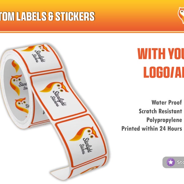 Custom Stickers Rectangle - Customized Labels with logo - full color