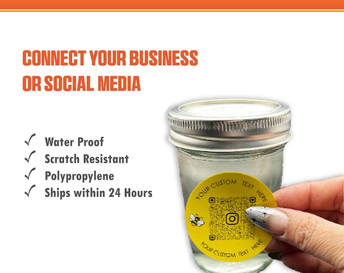 Custom QR Code Package Stickers, Custom Text Stickers, Business Stickers, Logo Stickers