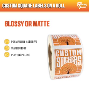 Custom Square Labels on a Roll for Small Business