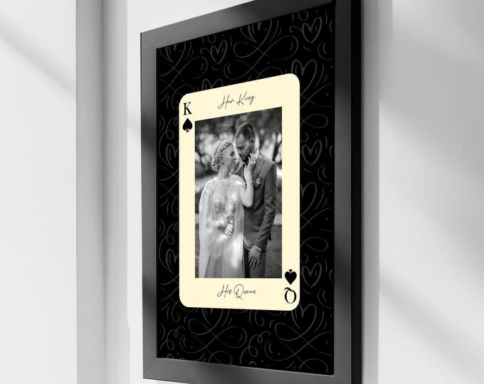 Custom Playing Card Print, Couples Wall Art - Valentines Gift