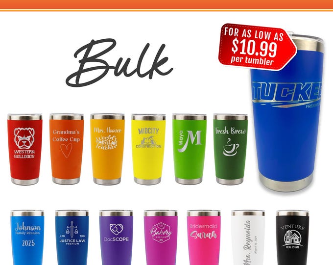 Personalized 20oz Tumbler in BULK