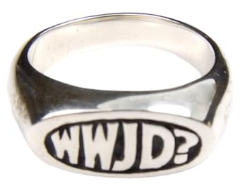 Silver WWJD? (What Would Jesus Do?) Ring -  Size 10