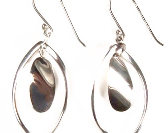 Solid sterling silver ear wire dangle earrings