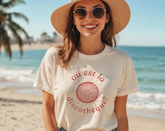 Discotheque French Phrase Unisex Tee, Parisian Style