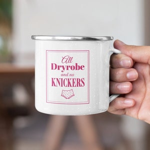 Dryrobe No Knickers Enamel Wild Swimming Mug | Wild Swimmer Enamel Mug Coffee Mug | Tea Mug Sea Swimmer Gift