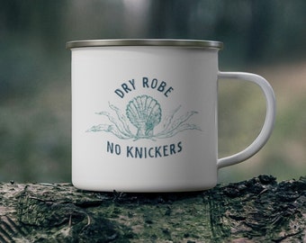 Wild Swimmer Enamel Mug Coffee Mug Dryrobe No Knickers Tea Mug Sea Swimmer Gift