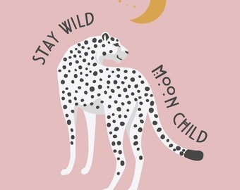 Moon Child Leopard Print Shirt: Celestial Mystical Tee