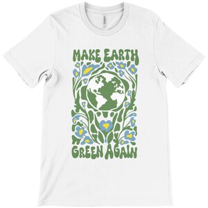 Make Earth Green Again-T-shirt: retro Earth Day-T-shirt, wandelshirt, meisjeskleding muesli afbeelding 3