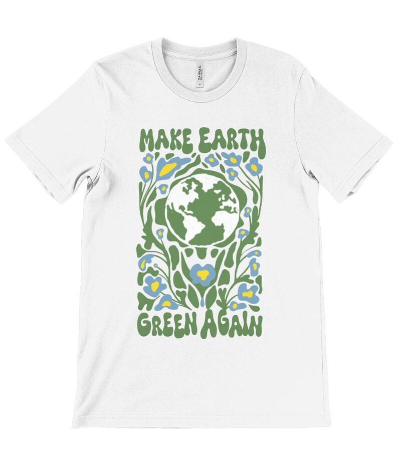 Make Earth Green Again-T-shirt: retro Earth Day-T-shirt, wandelshirt, meisjeskleding muesli afbeelding 3