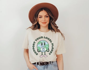 Earth Day-T-shirt: Support Your Local Planet, muesli-meisjeskleding
