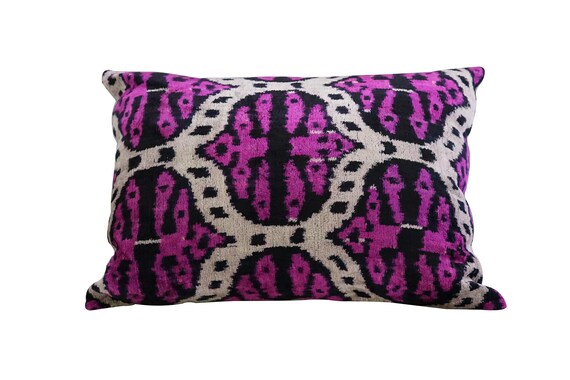 Velvet Pillow 14x20 Velvet Pillow Fuchsia Lumbar Pillow Etsy