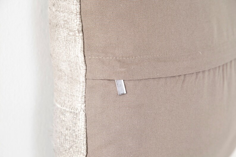 Light grey hues hemp kilim pillow throw pillow vintage kilim pillow hemp patchwork pillow cover 20x20 in.