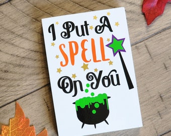 Halloween Tiered Tray Decor, I put a Spell on You Mini Sign, Shelf Sitters